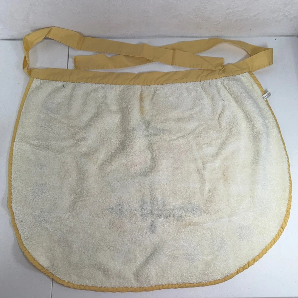 Fashion Manor Half Apron Vintage Rooster Sunburst Terry Cloth Retro Farmhouse